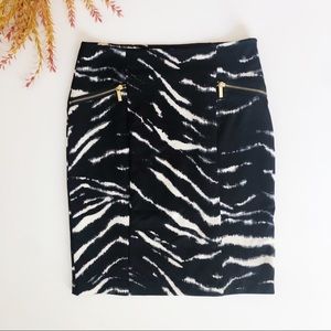 Michael Kors zebra print ponte skirt